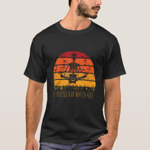 Eff You See Why Oh You Retro Sunset Skelet Yoga T-shirt