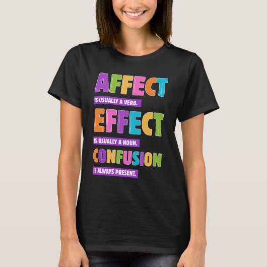 Effect vs Effect Grammatica – Grappig Woord Nerd G T-shirt (Voorkant)