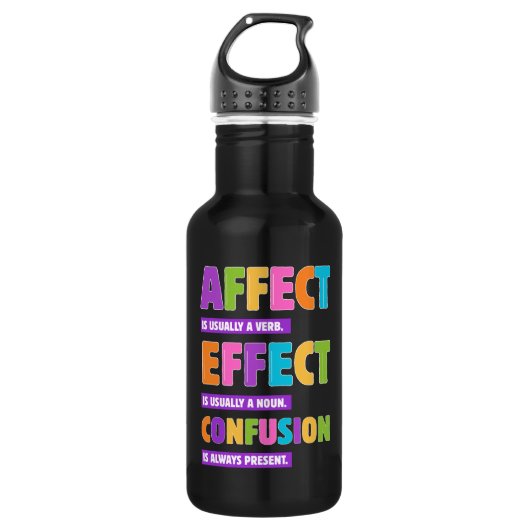 Effect vs Effect Grammatica – Grappig Woord Nerd G Waterfles (Voorkant)