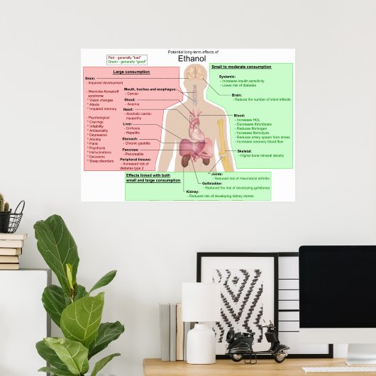 Effecten op lange termijn van de Ethanol-indigesti Poster (Thuiskantoor)