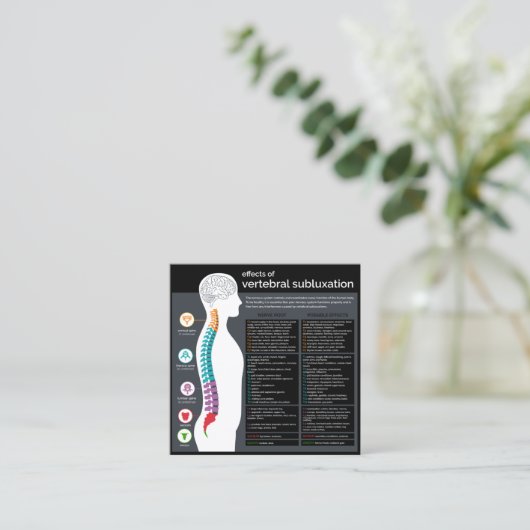 Effecten van de wervelsubluxfiropractor vierkante visitekaartje (Staand voorkant)