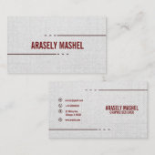 Effecten van natuurlijke papiertextuur met eenvoud visitekaartje (Voorkant / Achterkant)