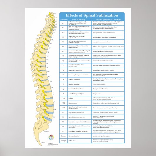 Effecten van Spinale Subluxatie Chiropractie Poste Poster (Voorkant)