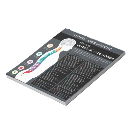 Effecten van Vertebrale Subluxe Chart Handouts Notitieblok (Linkerzijde)