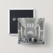 Effectenbeurs Vierkante Button 5,1 Cm (Voorkant /achterkant)