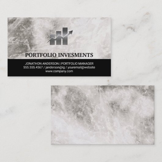 effectenhandel | financiële grafiek investeringen visitekaartje (Voorkant / Achterkant)