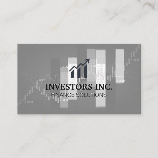 effectenmakelaar | Investering | beursgrafiek Visitekaartje (Voorkant)