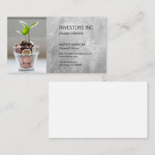 effectenmakelaar | Investering | Financiële groei Visitekaartje (Voorkant / Achterkant)