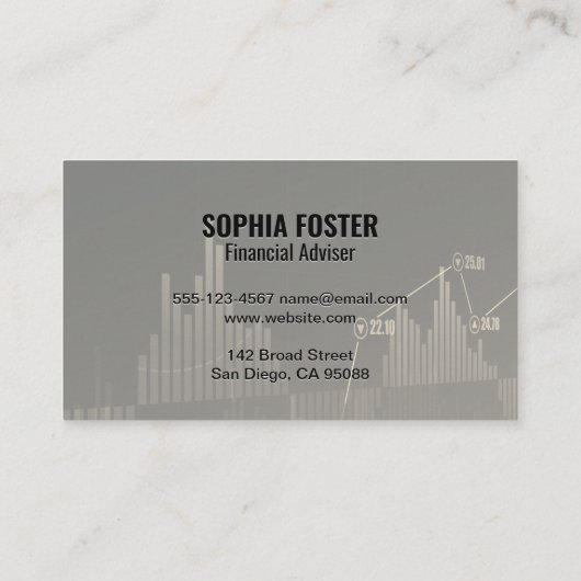 effectenmakelaar | Investering | voorraadgrafiek Visitekaartje (Achterkant)