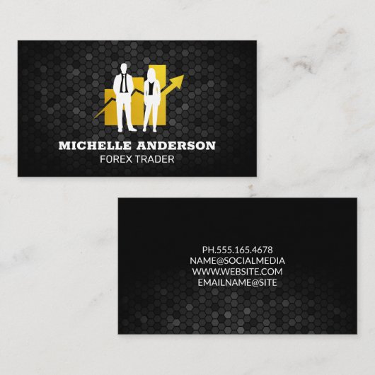 effectenmakelaars | Financiën | Grafiekdiagram Visitekaartje (Voorkant / Achterkant)