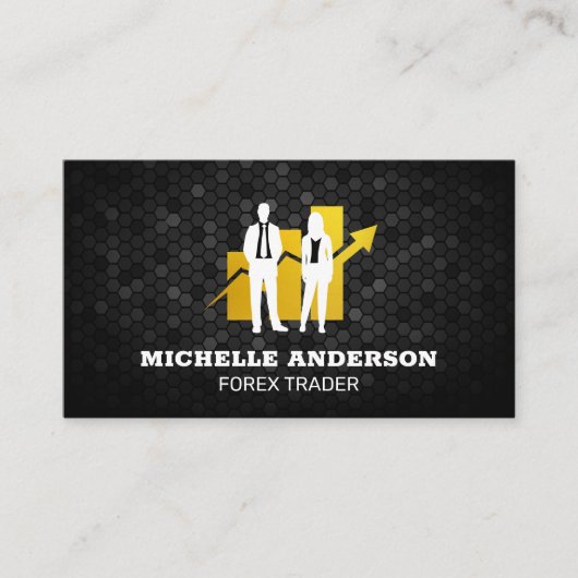 effectenmakelaars | Financiën | Grafiekdiagram Visitekaartje (Voorkant)