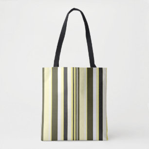 Effectieve gele hedendaagse verticale strepen tote bag