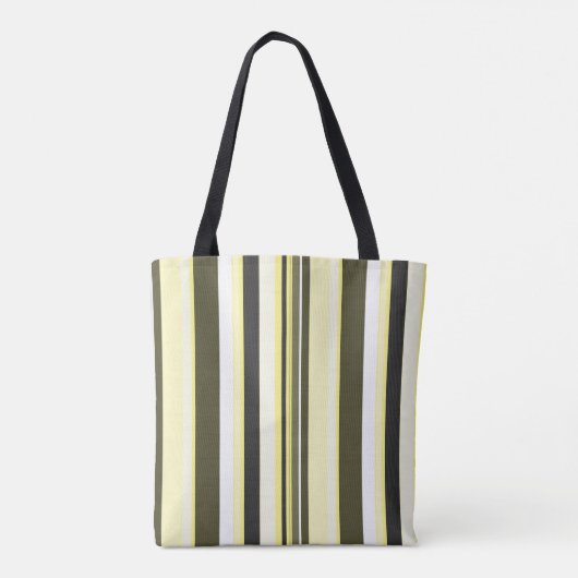 Effectieve gele hedendaagse verticale strepen tote bag (Achterkant)