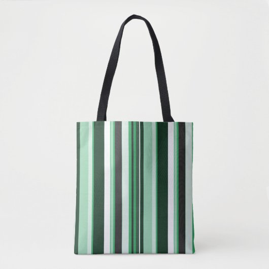 Effectieve groene hedendaagse verticale strepen tote bag (Voorkant)