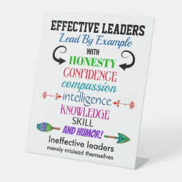 Effectieve leiders - Humor Reclamebord Met Voetstuk