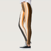 Effectieve Oranje hedendaagse verticale strepen Leggings (Links)