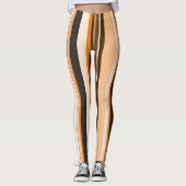 Effectieve Oranje hedendaagse verticale strepen Leggings (Voorkant)