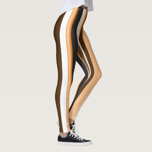 Effectieve Oranje hedendaagse verticale strepen Leggings