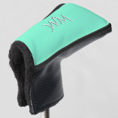 Effektief Aquamarijn met Monogram Golfheadcover (3/4 voorkant)