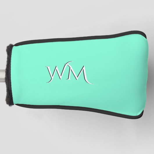 Effektief Aquamarijn met Monogram Golfheadcover (Voorkant)