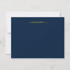 Effektief Navy Blauw Eenvoudig Modern Dank Je Wel Notitiekaartje