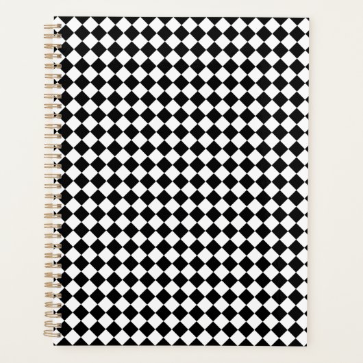 Effektief zwart en wit Chevron patroon standaard Planner (Voorkant)