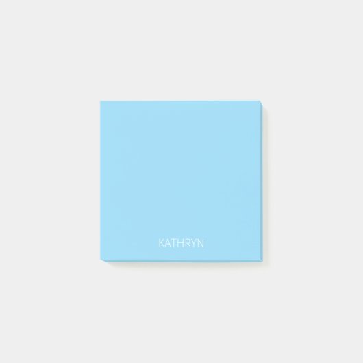 effen babyblauw gepersonaliseerd post-it® notes (Voorkant)