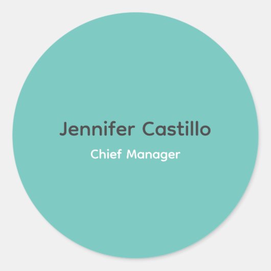 Effen Blauw Zwart Wit Minimalistisch Modern Ronde Sticker (Voorkant)