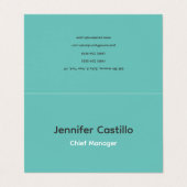 Effen Blauw Zwart Wit Minimalistisch Modern Visitekaartje (Buitenkant ongevouwen)