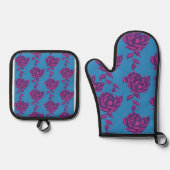 effen bloem ovenwant & pannenlap set (Voorkant)
