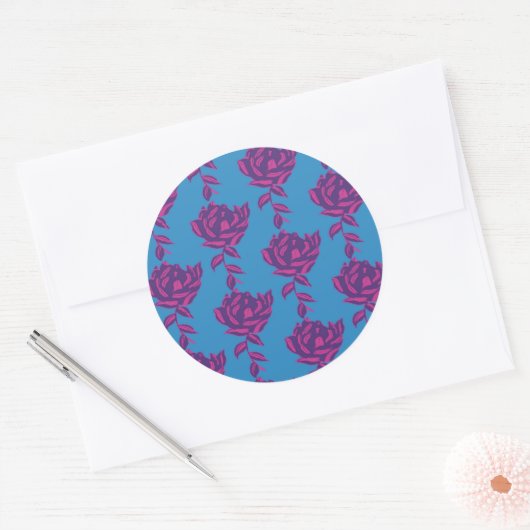 effen bloem ronde sticker (Envelop)