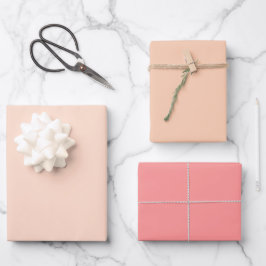 Effen Blush Dream Perzik Kleurschakering Toon 3 Inpakpapier Vel