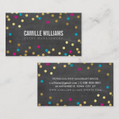 EFFEN BOLD MINIMALE confetti goud roze krijtbord Visitekaartje (Voorkant / Achterkant)