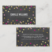 EFFEN BOLD MINIMALE confetti goud roze krijtbord Visitekaartje (Voorkant / Achterkant)
