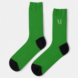 effen bosgroen - monogram toevoegen sokken