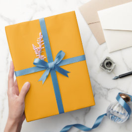 Effen Citrus Glans Oranje Kleurschakering Cadeaupapier