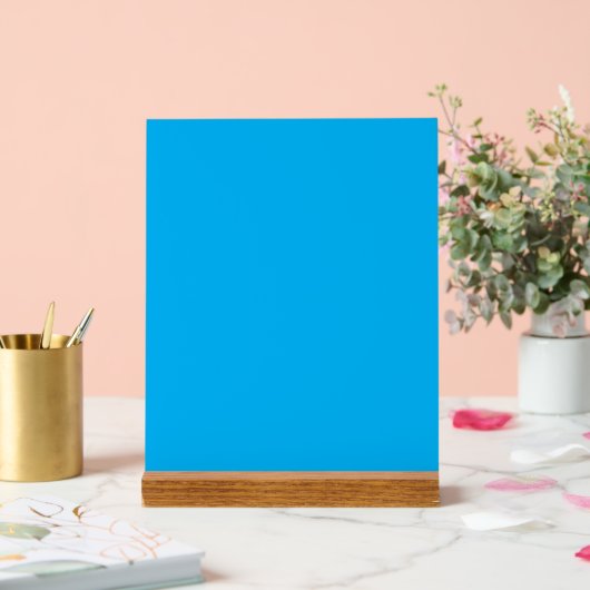 Effen cyaan blauwe achtergrond acryl bord (Huwelijk)