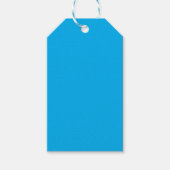 Effen cyaanblauwe achtergrond cadeaulabel (Voorkant)
