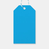 Effen cyaanblauwe achtergrond cadeaulabel (Achterkant)