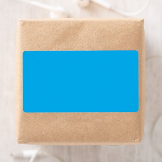 Effen Cyaanblauwe Achtergrond Etiket (Insitu)