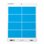 Effen Cyaanblauwe Achtergrond Etiket (Full Sheet)