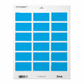 Effen cyaanblauwe achtergrond etiket (Full Sheet)