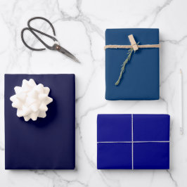 Effen Donkere Middennacht Navy Blauwe Schaduwen 3  Inpakpapier Vel