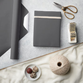 Effen donkergrijze gestructureerde oppervlakte cadeaupapier