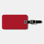Effen donkerrood met zwarte tekst bagagelabel (Voorkant horizontaal)