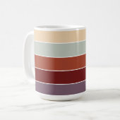 Effen effen kleur strepen Warm herfst kleuren Koffiemok (Voorkant links)