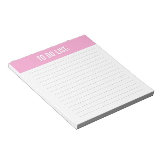 Effen effen roze to do lijst notitieblok (Schuin)