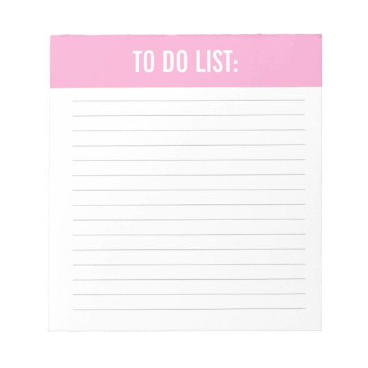 Effen effen roze to do lijst notitieblok (Voorkant)