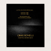 Effen goud zwart grijs kleuren modern visitekaartje (Buitenkant ongevouwen)