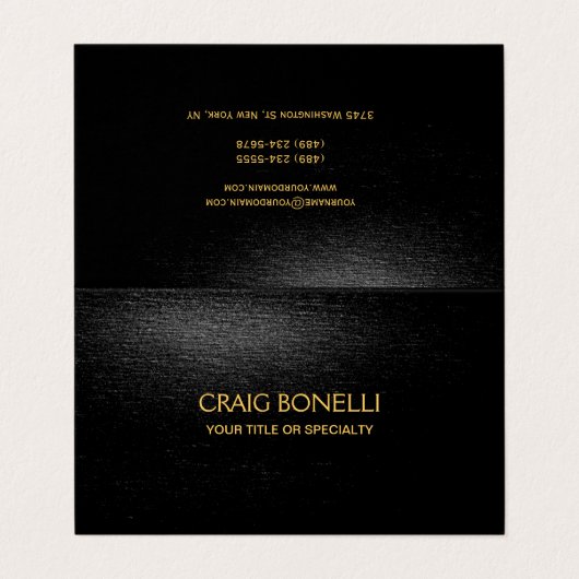 Effen goud zwart grijs kleuren modern visitekaartje (Buitenkant ongevouwen)